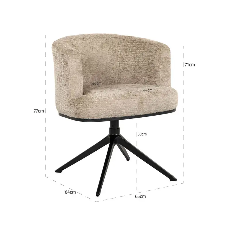 - Draaistoel Cheyenne desert fusion fire retardant (FR-Fusion 109 desert)