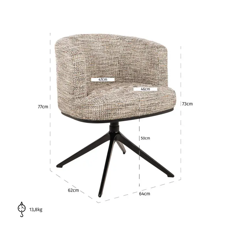 - Draaistoel Cheyenne trendy nature (Be Trendy 01 Nature)