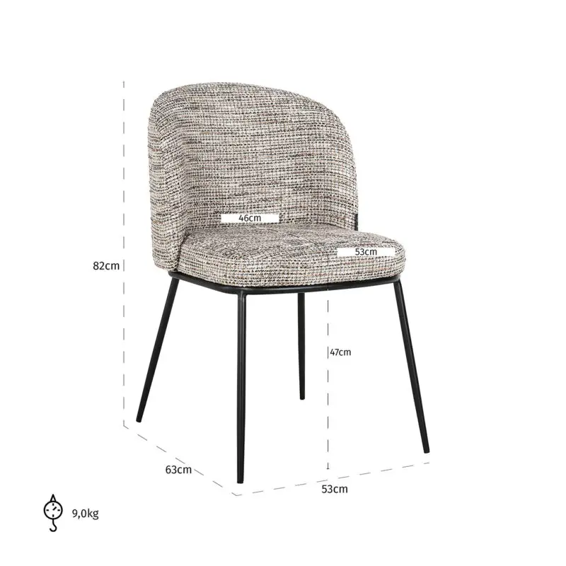 - Stoel Elvi trendy nature fire retardant (Be Trendy 01 Nature)