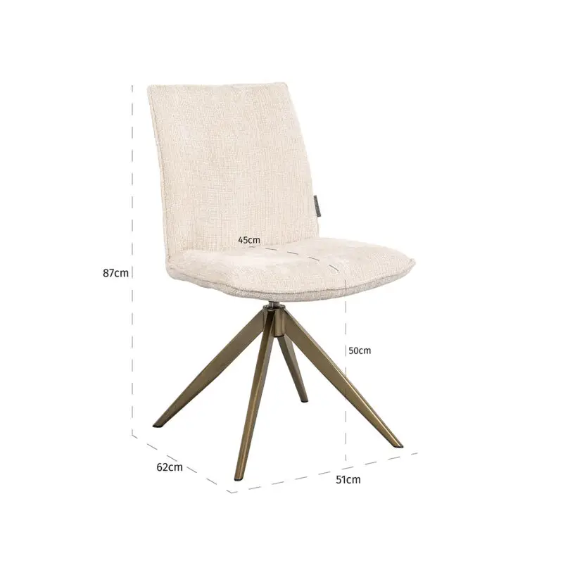 - Draaistoel Dakota beige chenille (Niagara 902 beige Chenille)