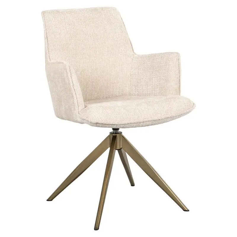 - Draaistoel met arm Dakota beige chenille (Niagara 902 beige Chenille)