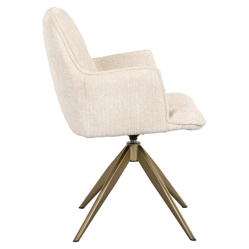 - Draaistoel met arm Dakota beige chenille (Niagara 902 beige Chenille)