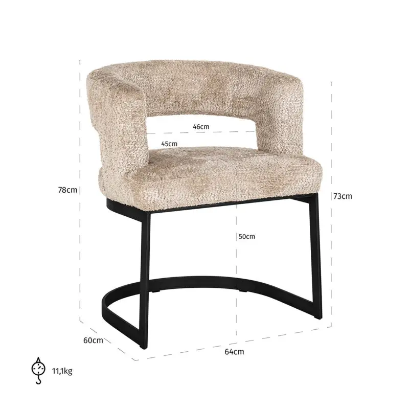 - Stoel Ellis lovely beige (Be Lovely 170 Beige)