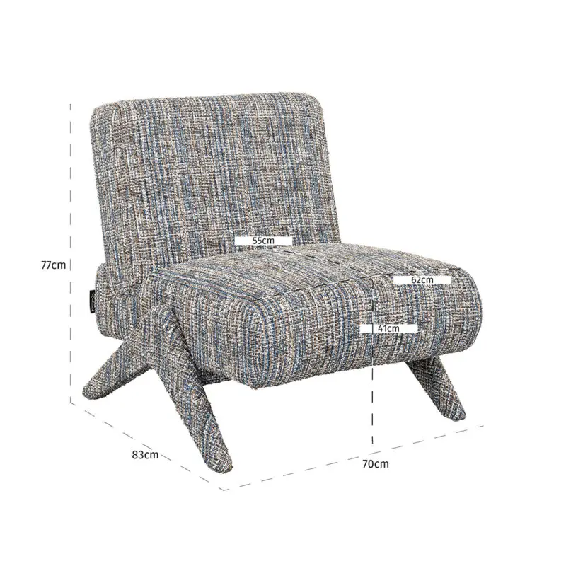 - Fauteuil Lexi blue coco (Blue coco)