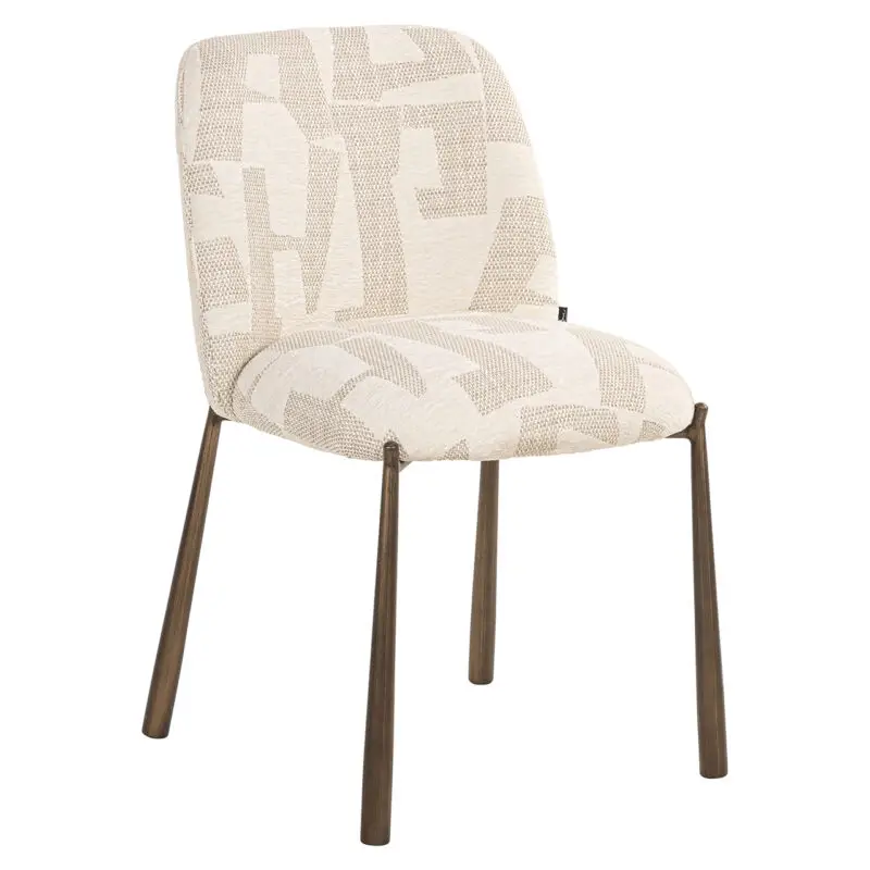 - Eetkamerstoelen Lana beige graffic (set van 2) (Beige graffic)