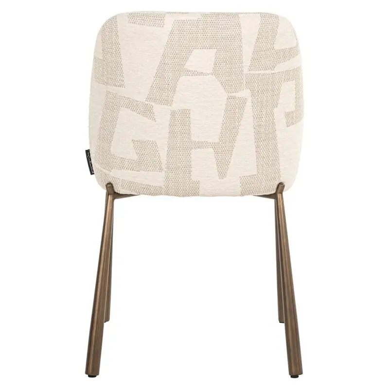 - Eetkamerstoelen Lana beige graffic (set van 2) (Beige graffic)