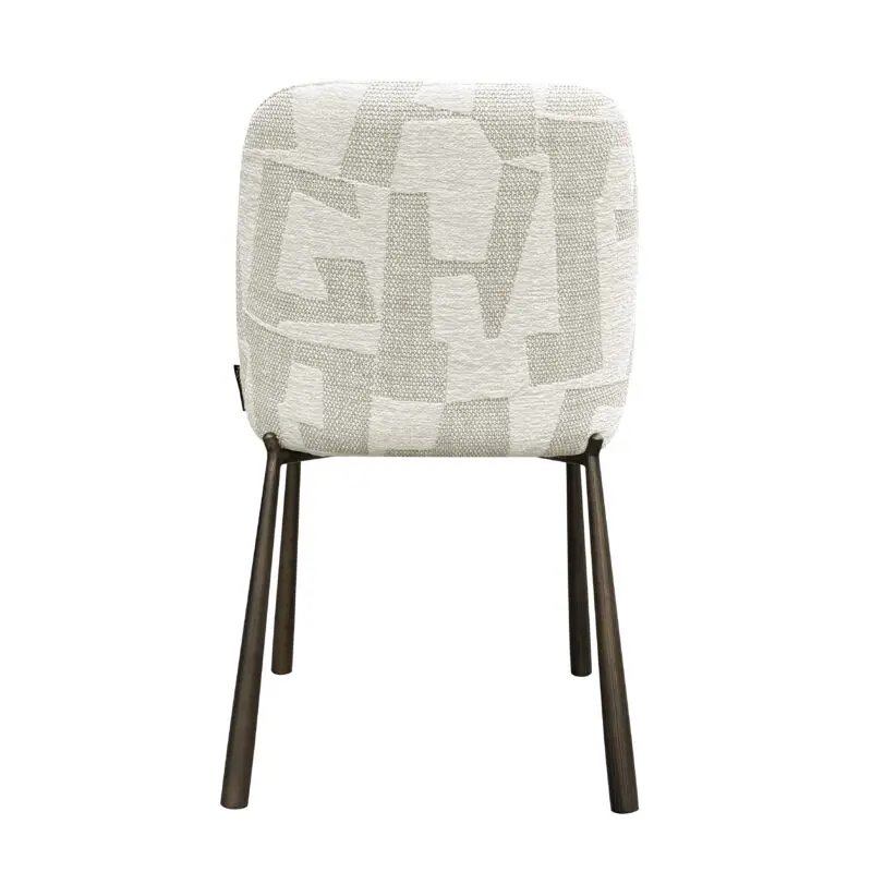 - Eetkamerstoelen Lana beige graffic (set van 2) (Beige graffic)