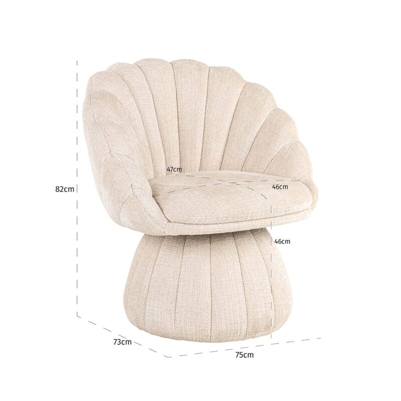 - Fauteuil Blossom beige chenille (Niagara 902 beige Chenille)