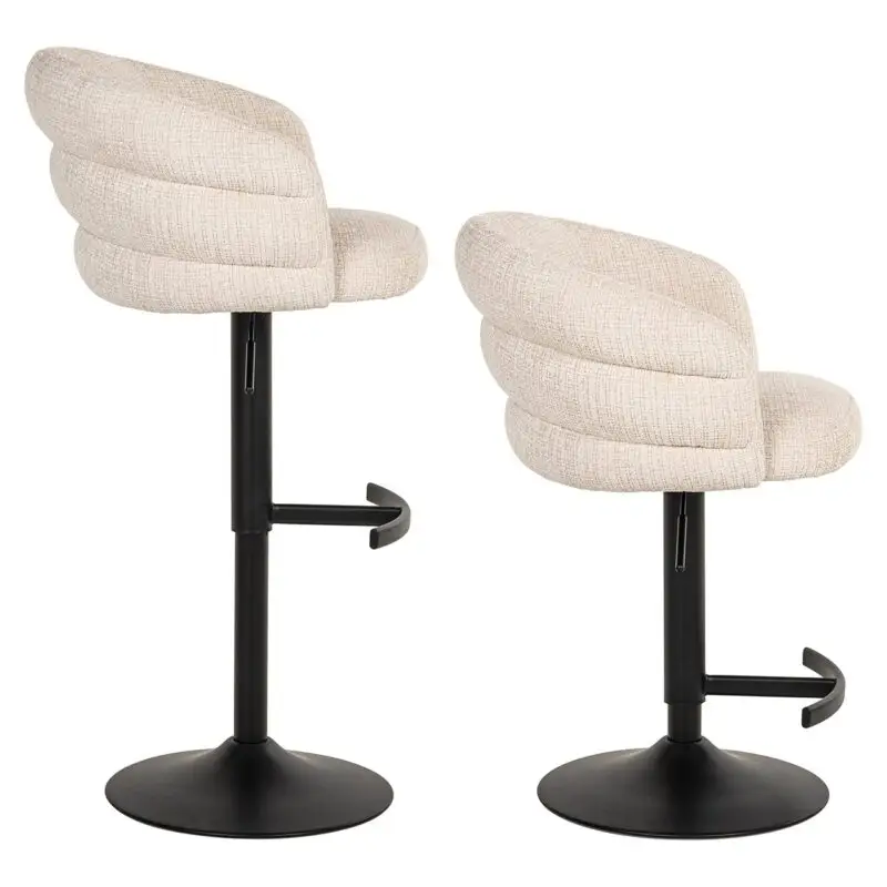 - Bar/counter stoel draaibaar Nikki beige chenille (Niagara 902 beige Chenille)
