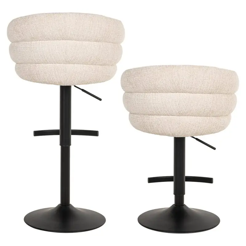 - Bar/counter stoel draaibaar Nikki beige chenille (Niagara 902 beige Chenille)