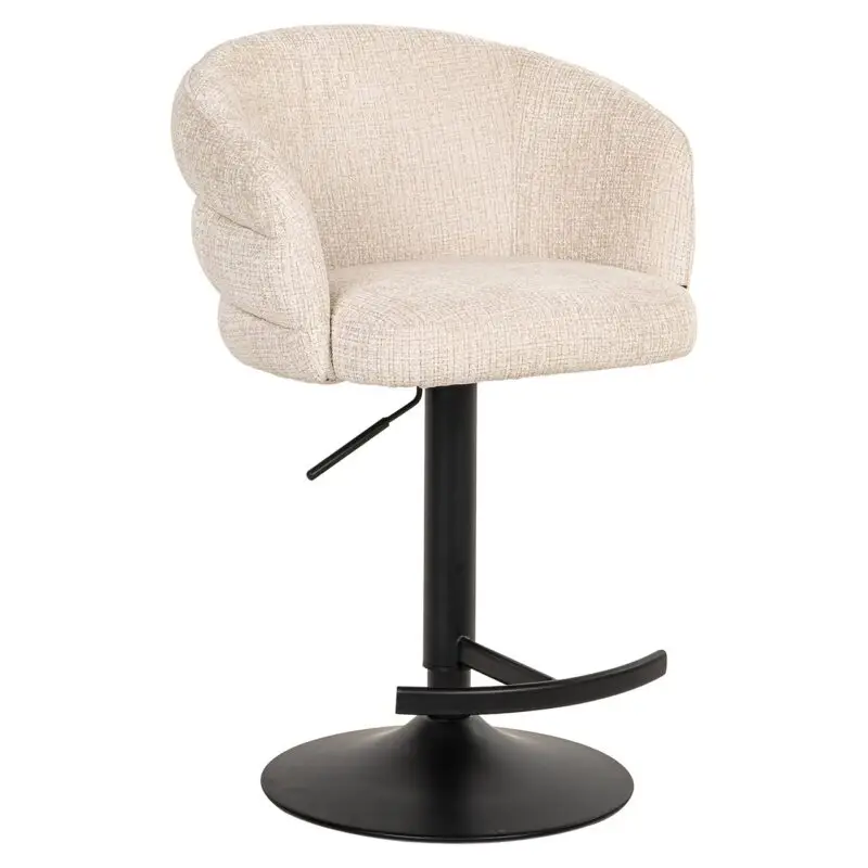 - Bar/counter stoel draaibaar Nikki beige chenille (Niagara 902 beige Chenille)
