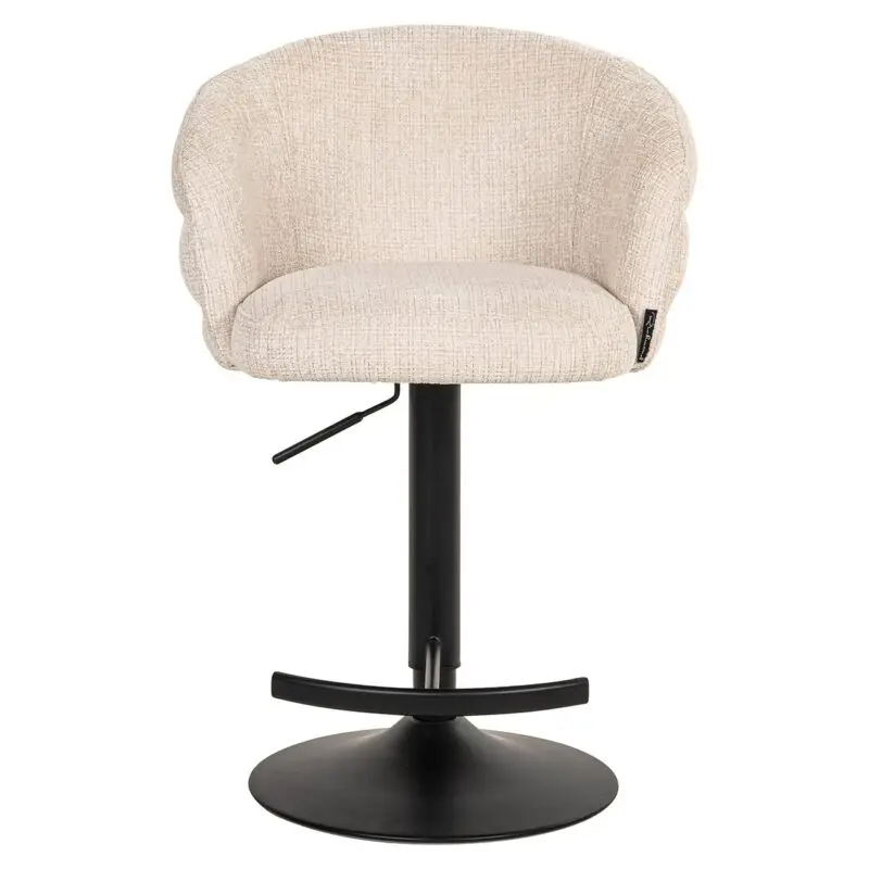 Richmond - Bar/counter stoel draaibaar Nikki beige chenille (Niagara 902 beige Chenille) - Afbeelding 17