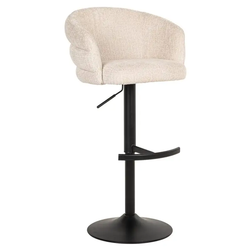 Richmond - Bar/counter stoel draaibaar Nikki beige chenille (Niagara 902 beige Chenille) - Afbeelding 18