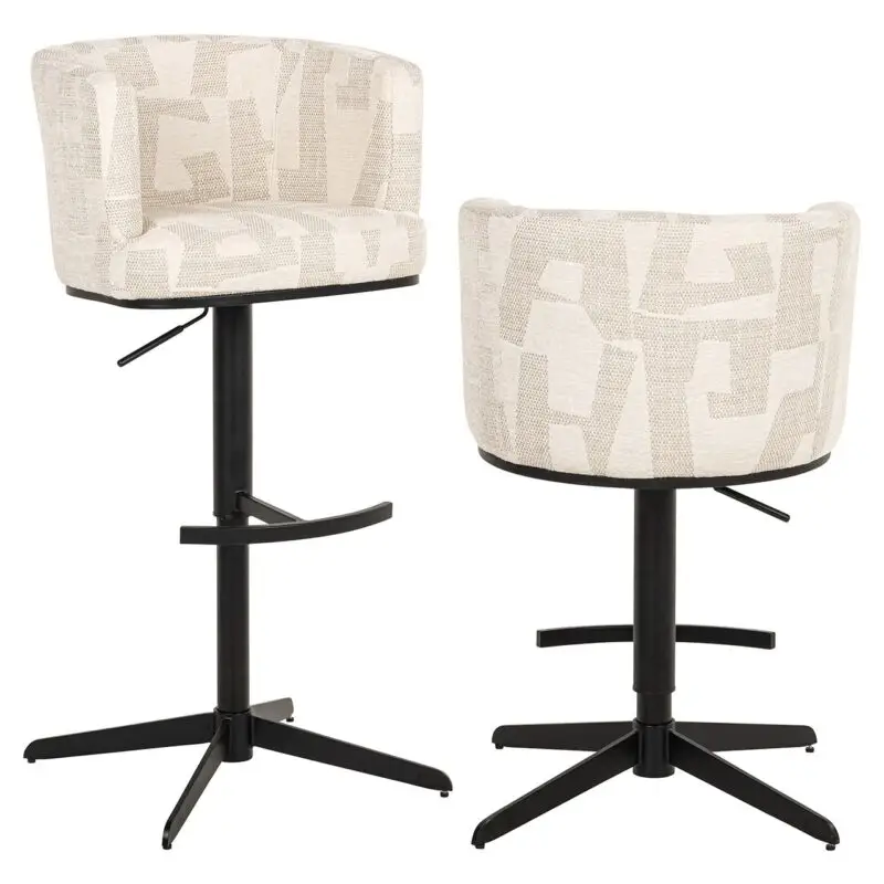 - Bar/counterstoel Cheyenne beige graffic (Beige graffic)