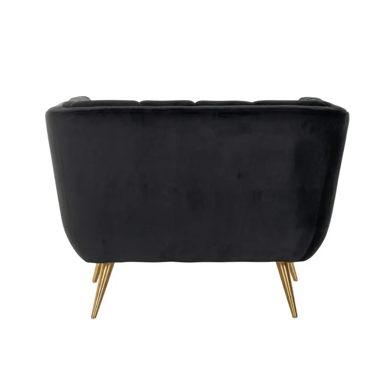 - Fauteuil Huxley Antraciet velvet / Brushed gold (Quartz Antraciet 801)