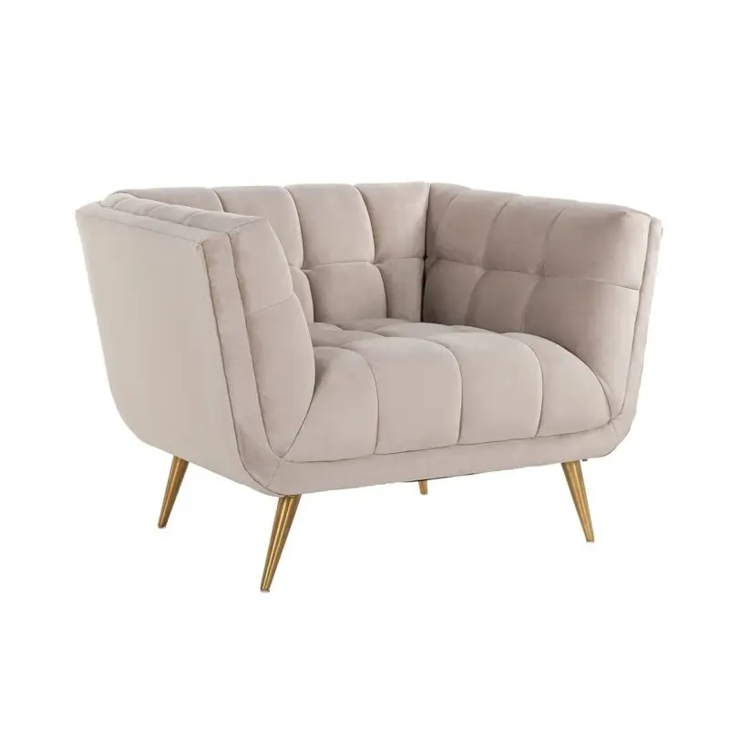 - Fauteuil Huxley Khaki velvet / Brushed gold (Quartz Khaki 903)