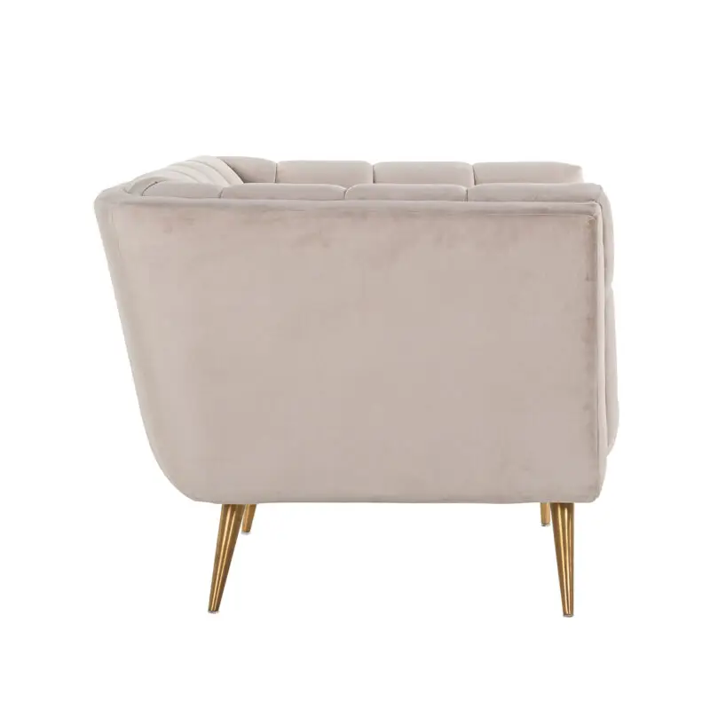 - Fauteuil Huxley Khaki velvet / Brushed gold (Quartz Khaki 903)