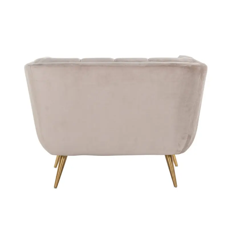 - Fauteuil Huxley Khaki velvet / Brushed gold (Quartz Khaki 903)