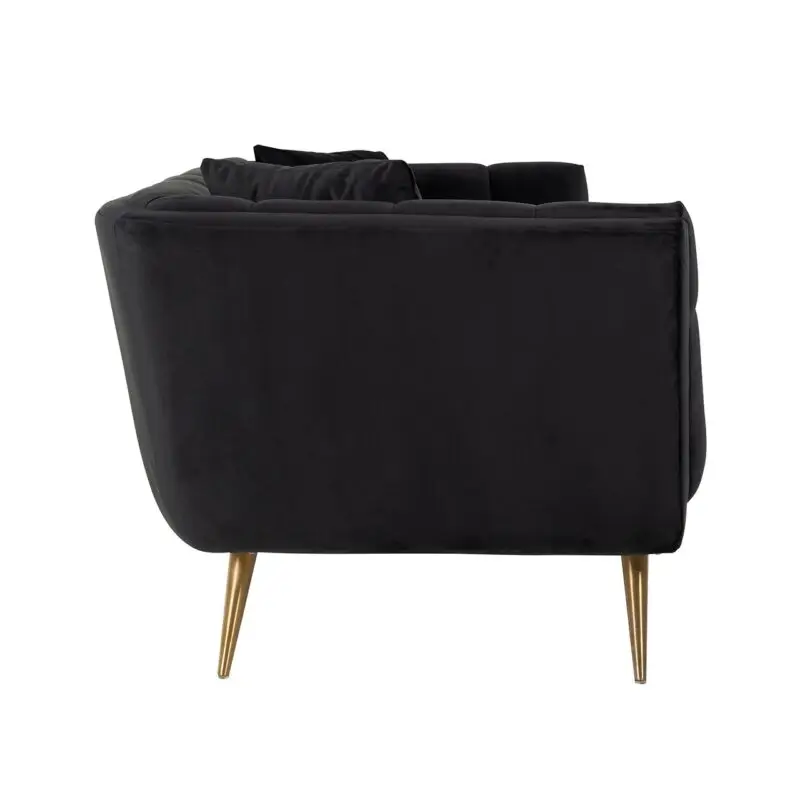 - Bank Huxley Antraciet velvet / Brushed gold (Quartz Antraciet 801)