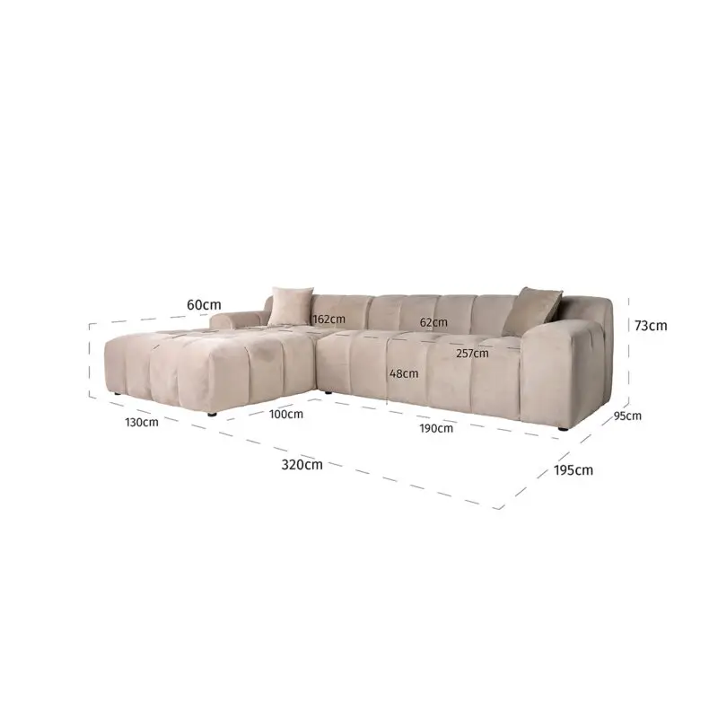 - Bank Cube 3-zits + lounge links (Quartz Khaki 903)