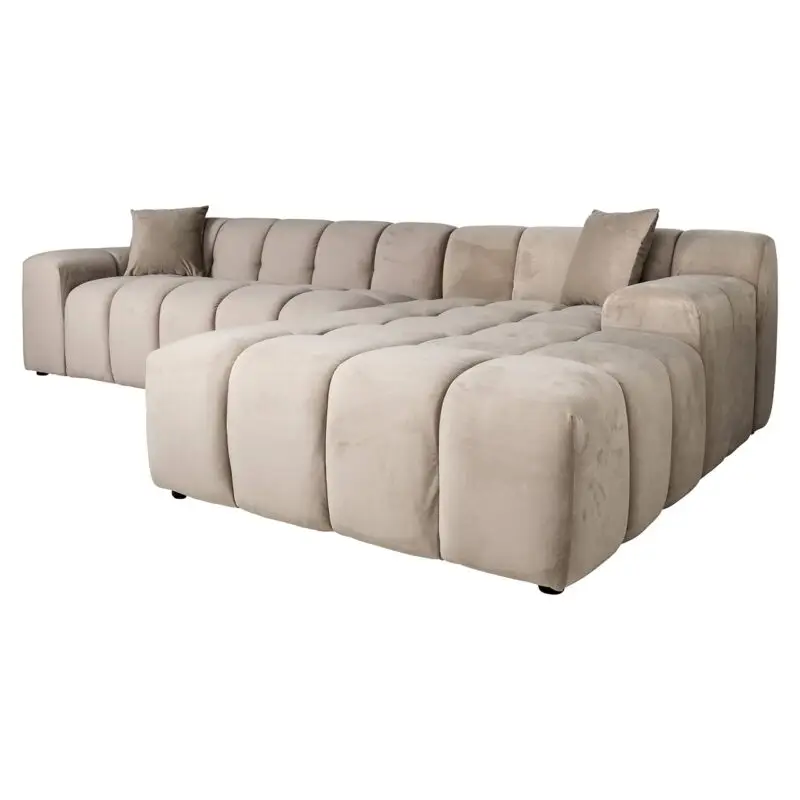 - Bank Cube 3-zits + lounge rechts (Quartz Khaki 903)