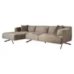 - Bank Donovan 3-zits + lounge links (Bergen 104 taupe chenille)