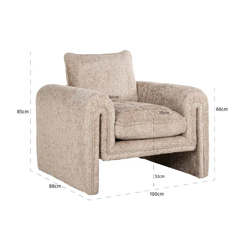 - Fauteuil Sandro beige (Be Lovely 170 Beige)