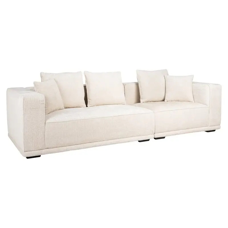 - Sofa Lusso 3-zits beige chenille (Niagara 902 beige Chenille)