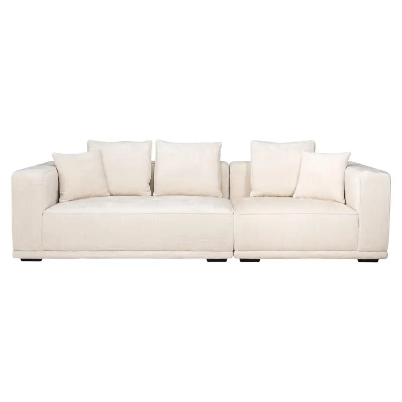 - Sofa Lusso 3-zits beige chenille (Niagara 902 beige Chenille)