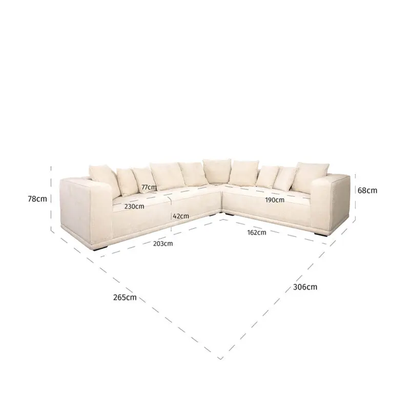 - Hoekbank Lusso beige chenille (Niagara 902 beige Chenille)