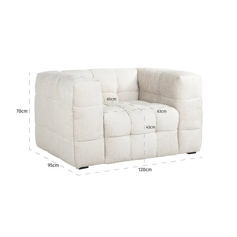 - Fauteuil Merrol cream fusion fire retardant (FR-Fusion 02 Cream)