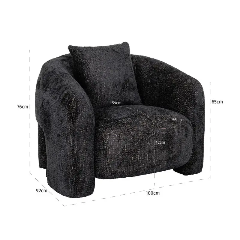 - Fauteuil Milania lovely black (Be Lovely 17 Black)