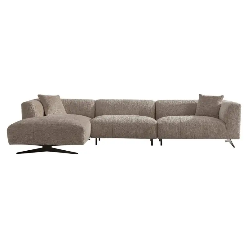 - Bank Hoxton 3-zits + lounge links (Be Lovely 170 Beige)