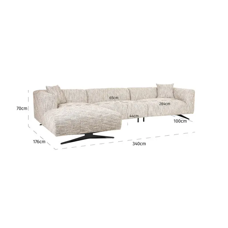 - Bank Hoxton 3-zits + lounge links (Be Trendy 01 Nature)