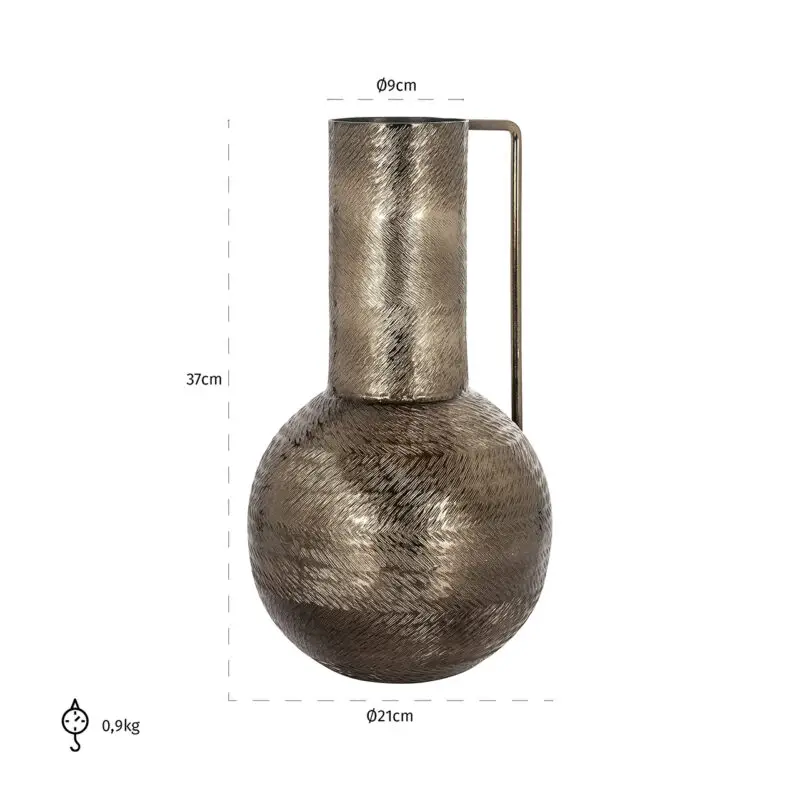 - Vaas Leia groot rookzwart (Smoke)