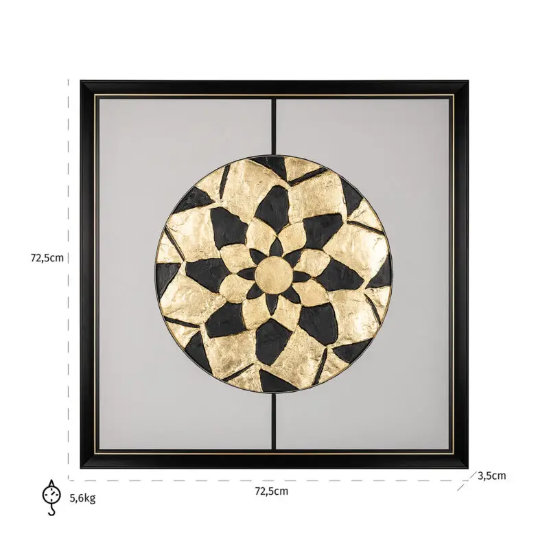 - Wall art Sun (Black/gold)