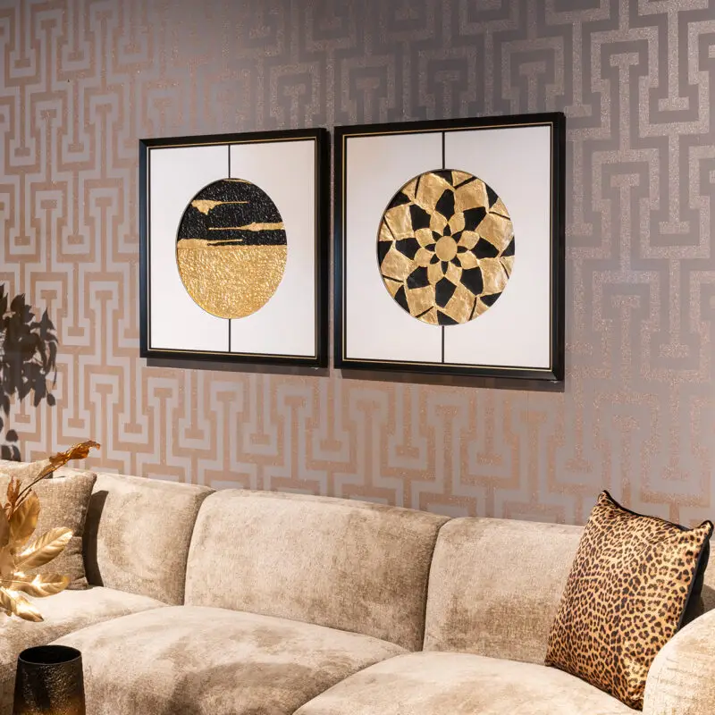 - Wall art Sun (Black/gold)