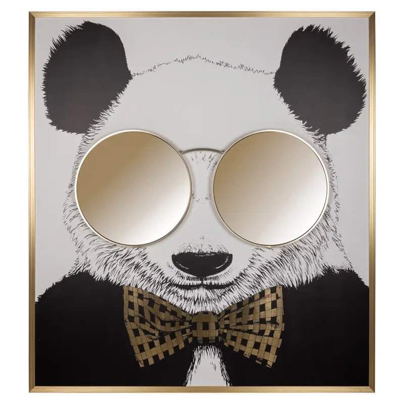 - Wall art shiny Panda (Black/gold)