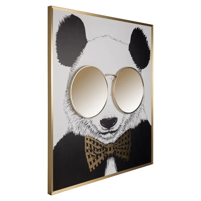 - Wall art shiny Panda (Black/gold)