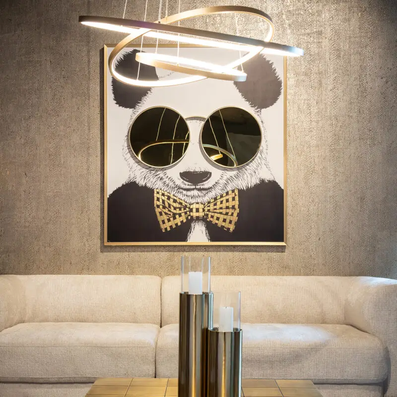 - Wall art shiny Panda (Black/gold)