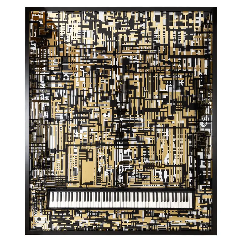 - Wall art Piano Wibi (Black/gold)