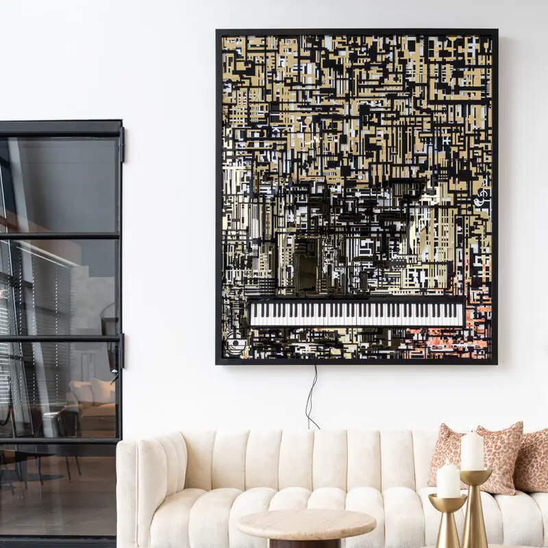 - Wall art Piano Wibi (Black/gold)