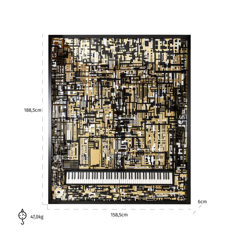 - Wall art Piano Wibi (Black/gold)