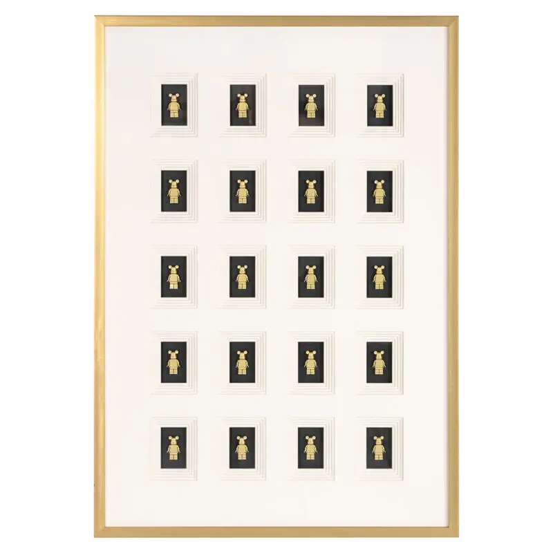 - Wall art Bear block 3D (Black/gold)