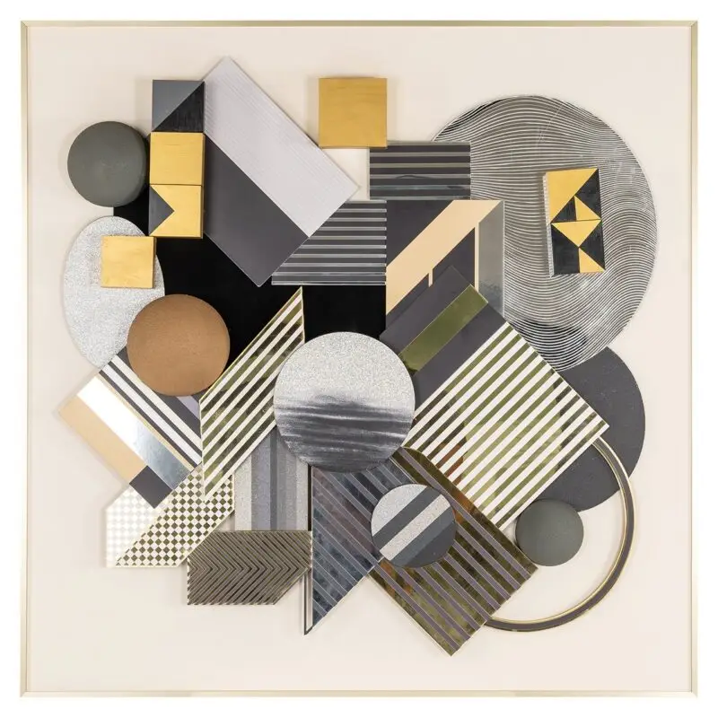 - Wall art 3D block (Black/gold)