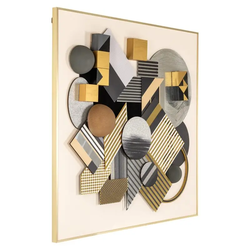 - Wall art 3D block (Black/gold)