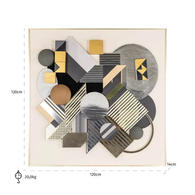 - Wall art 3D block (Black/gold)