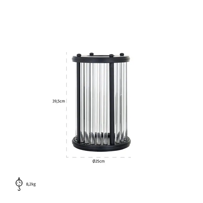 - Windlicht Faey zwart groot (Black)