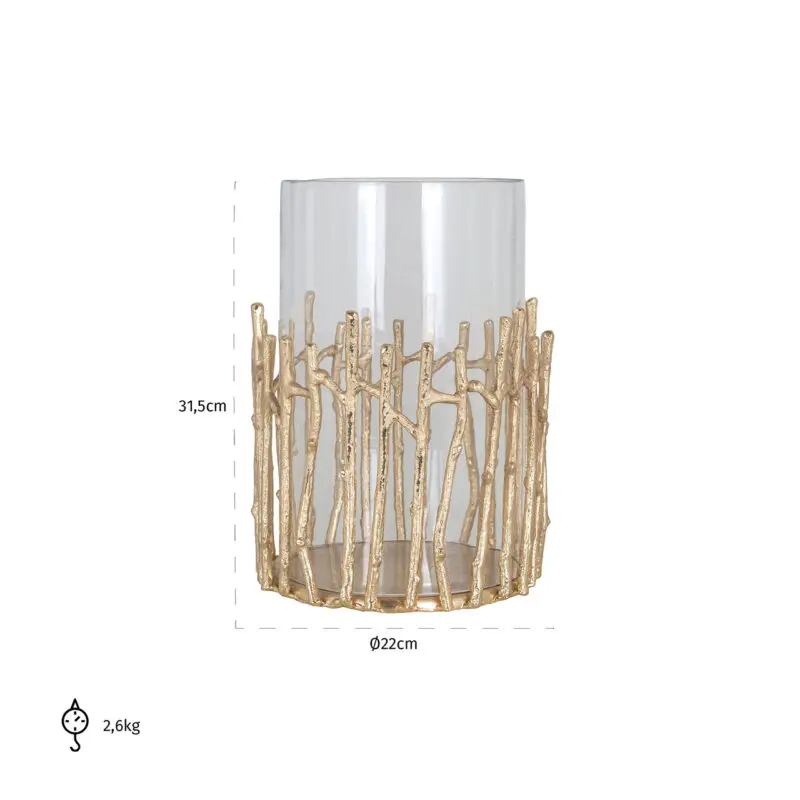 - Windlicht Loretta groot (Gold)
