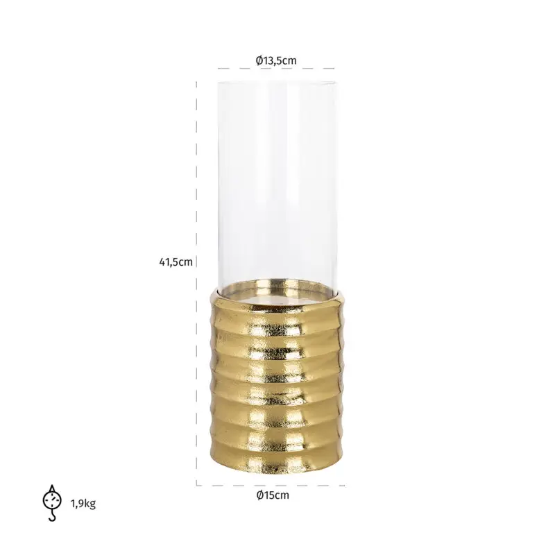 - Windlicht Bodil groot (Gold)